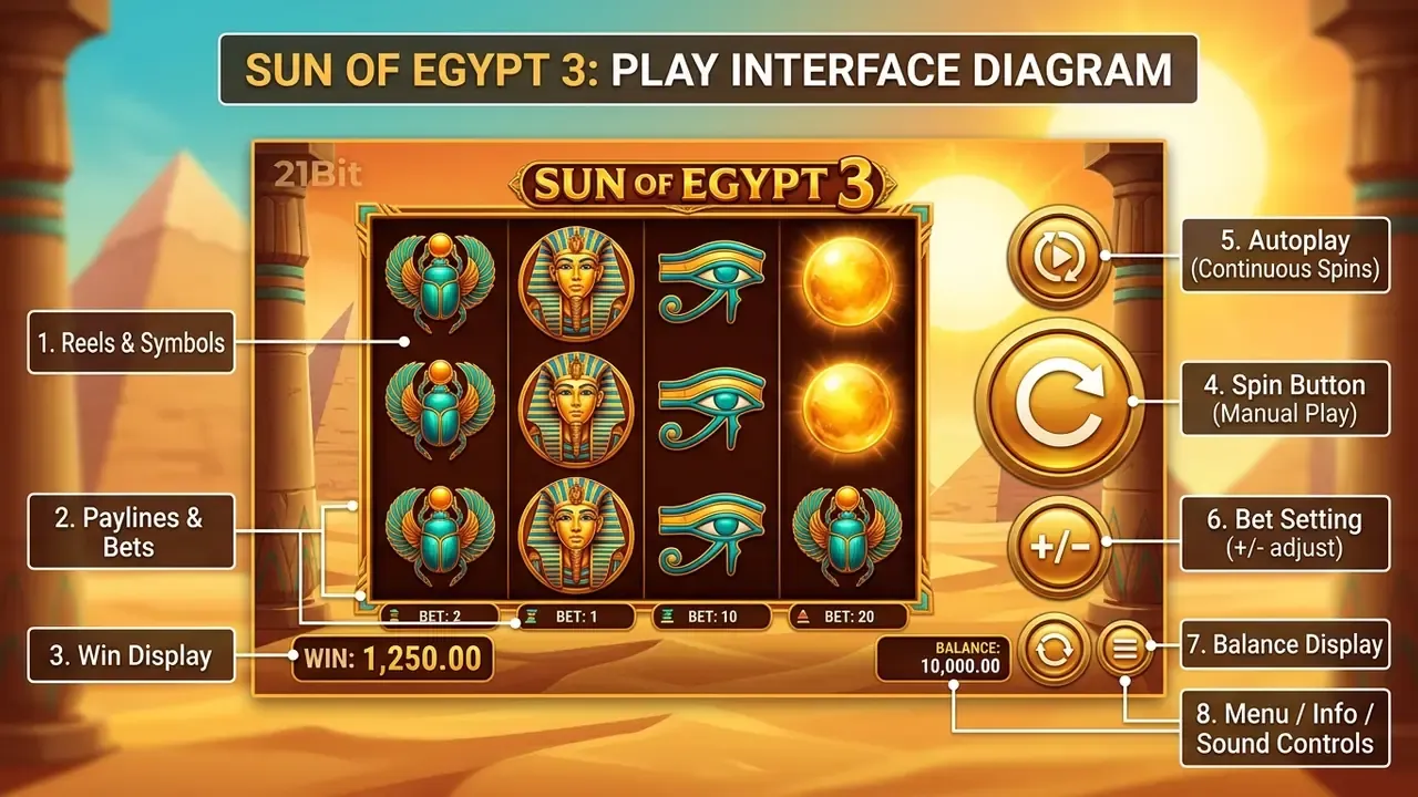 sun of egypt 3 play interface diagram